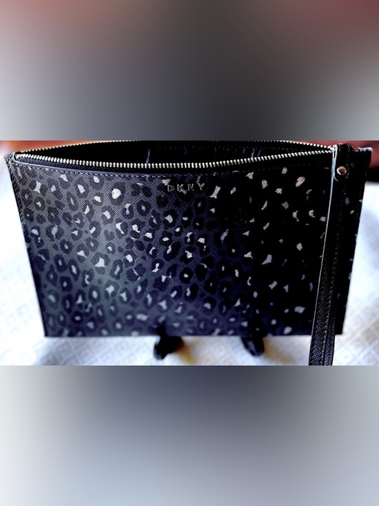 Donna Karan Handbags - “DKNY” Black and Gray Animal Print Wristlet. NWOT